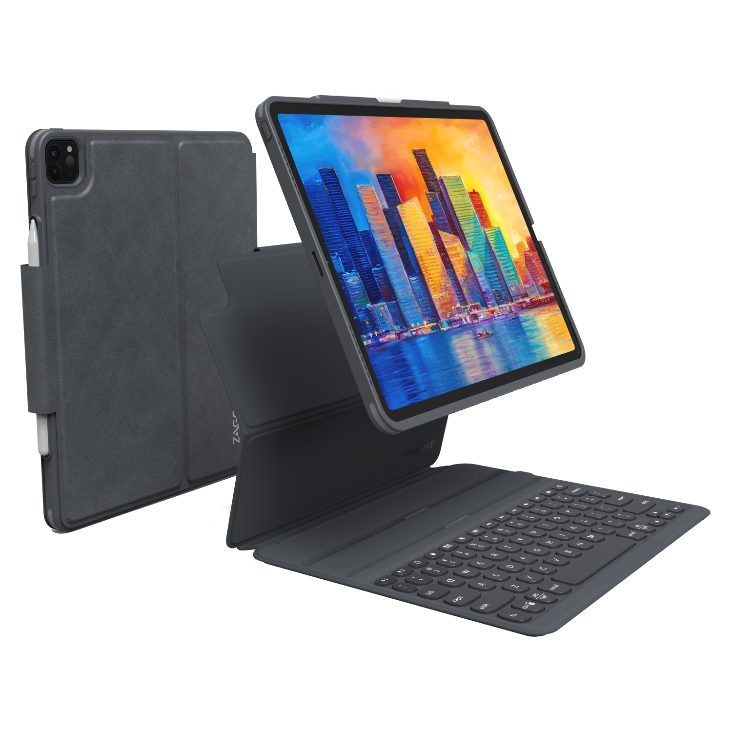 ZAGG Pro Keys Bluetooth Keyboard Case for Apple iPad Pro 12.9 (2021 / 2020 / 2018) Black