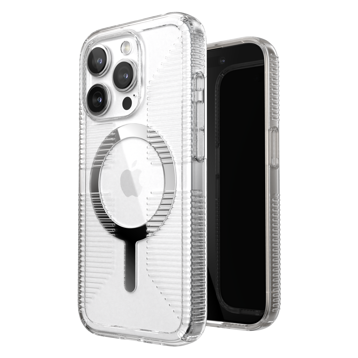 Speck Gemshell Grip MagSafe Case for Apple iPhone 15 Pro Clear, Silver