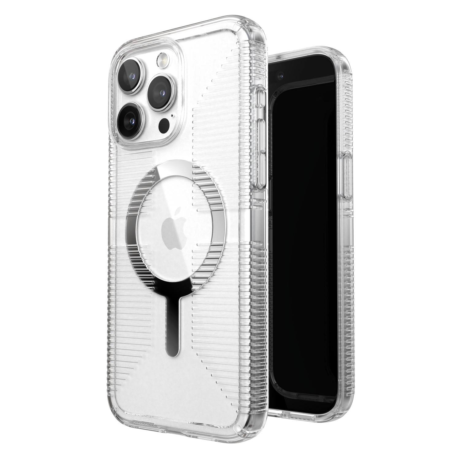 Speck Gemshell Grip MagSafe Case for Apple iPhone 15 Pro Max Clear, Silver