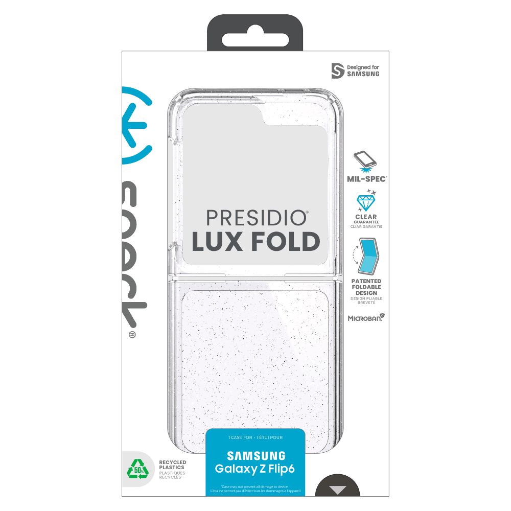 Speck Presidio Perfect Clear Case for Samsung Galaxy Z Flip6 Gold