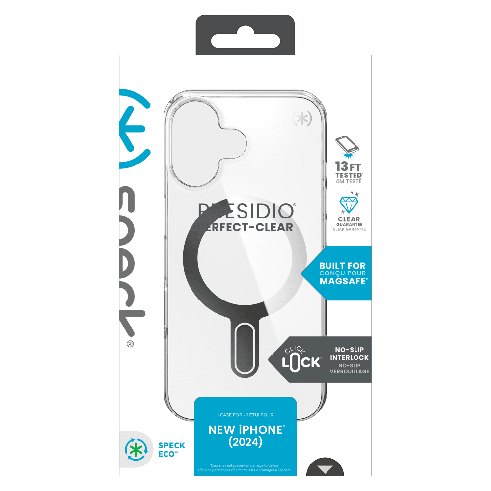 Speck Presidio Perfect Clear Case with ClickLock for Apple IP16 Clear