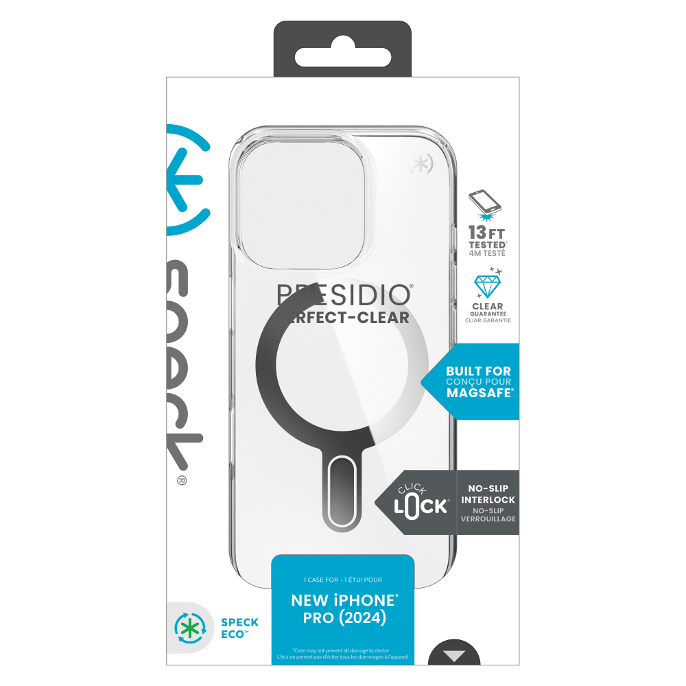 Speck Presidio Perfect Clear Case with ClickLock for Apple IP16PRO Clear