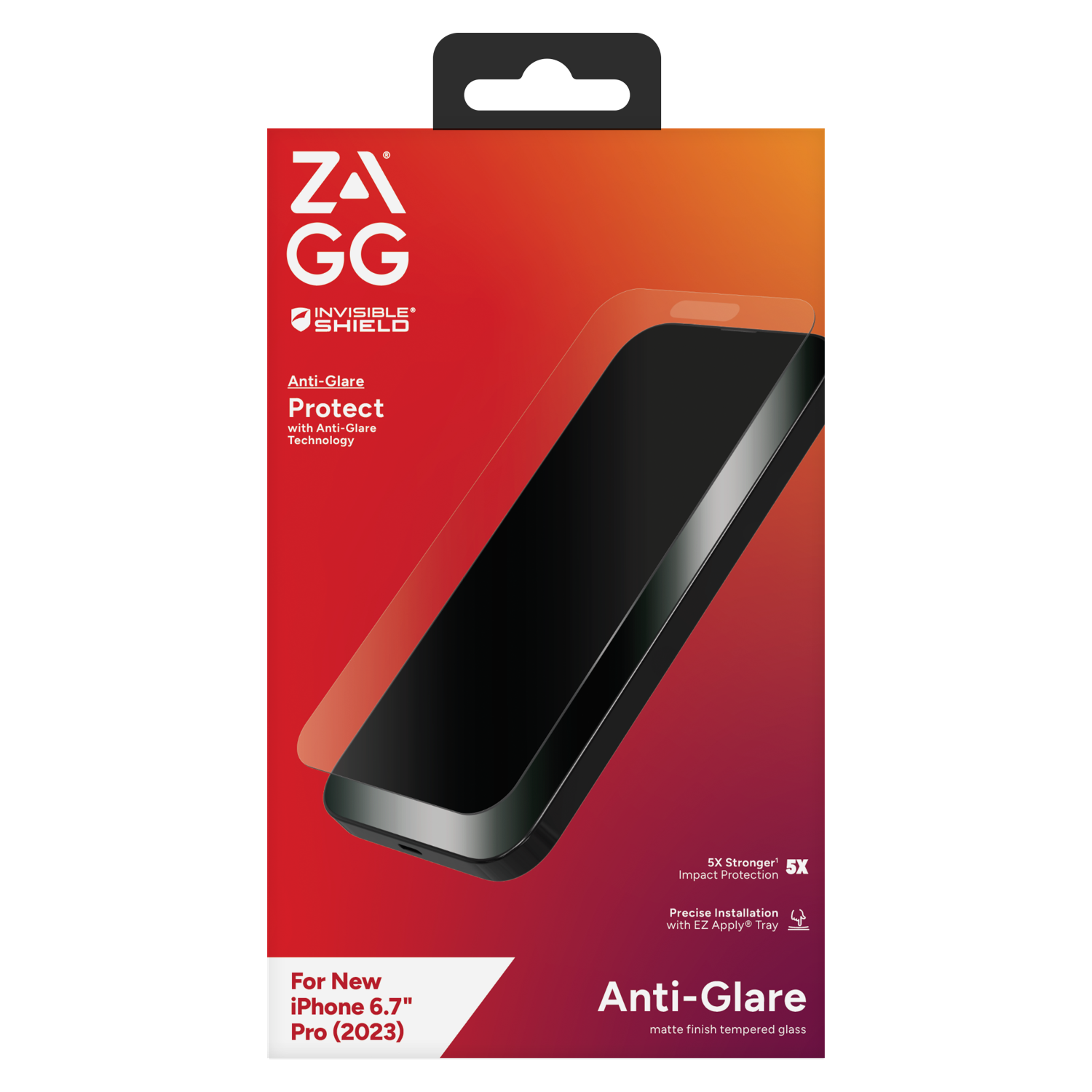 ZAGG InvisibleShield Glass Elite Antimicrobial Anti-Glare Glass Screen Protector for Apple iPhone 15 Pro Max Clear