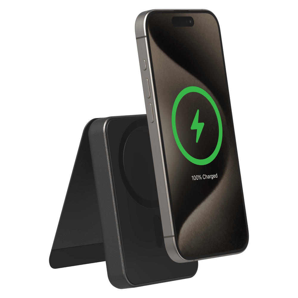 mophie mophie - Snap Plus Qi2 Universal Portable Battery with Stand 5,000 mAH - Black Black