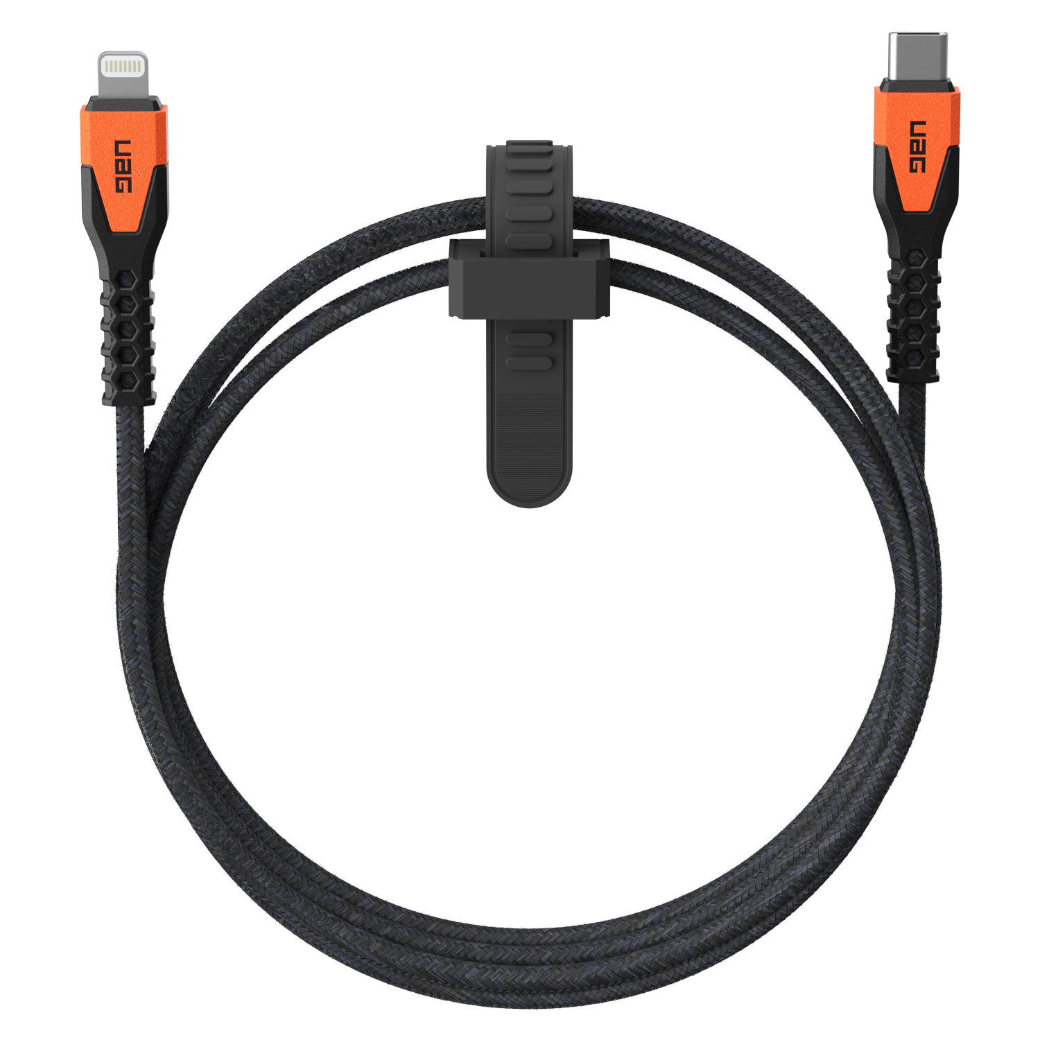 Urban Armor Gear Rugged Kevlar Apple Lightning 5ft Power Cable Black, Orange