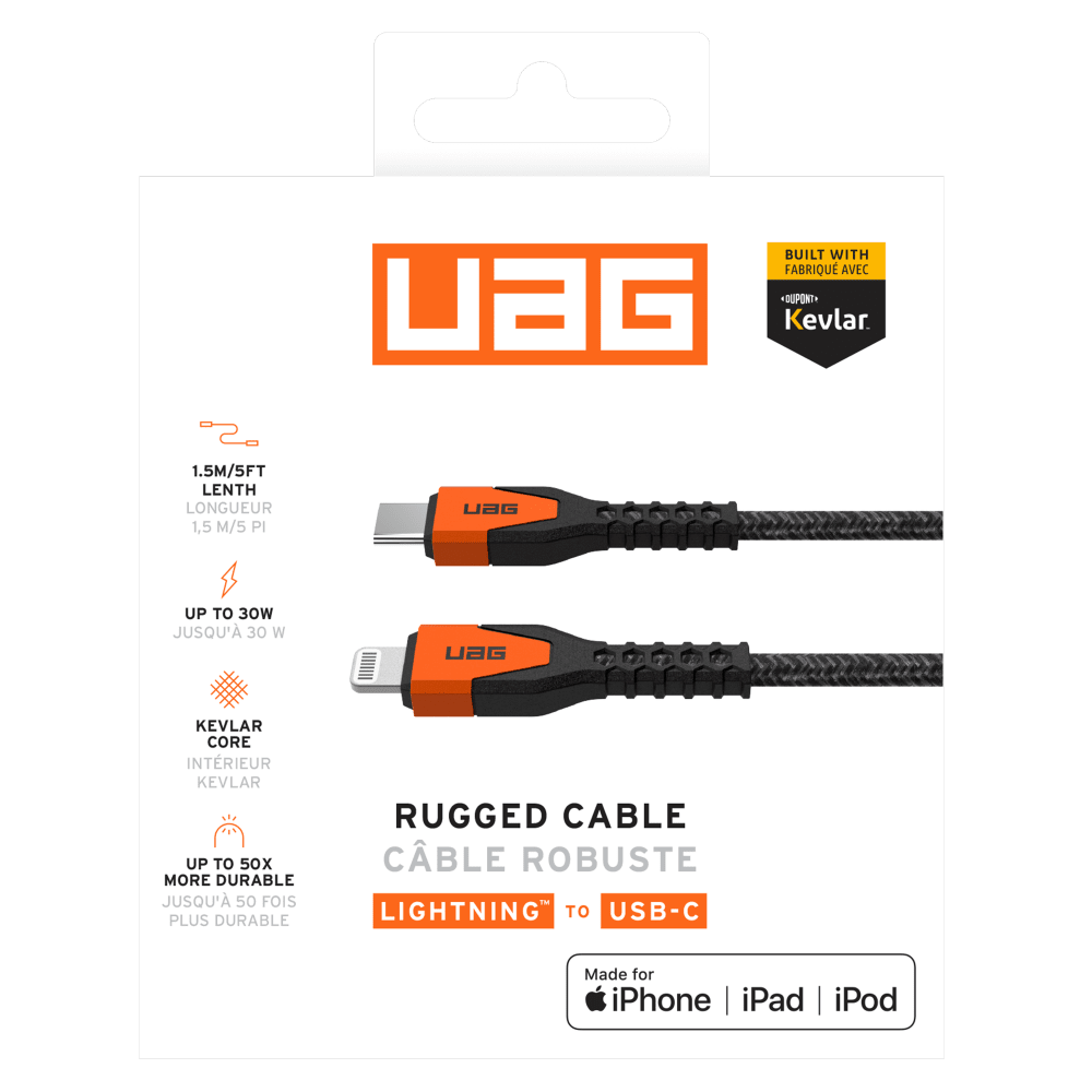 Urban Armor Gear Rugged Kevlar Apple Lightning 5ft Power Cable