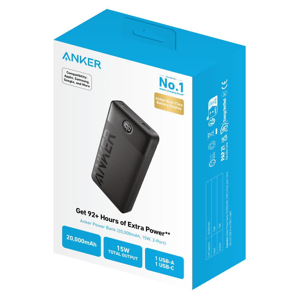 Anker PowerCore 326 2 Port Power Bank 20W 20,000 mAh Black