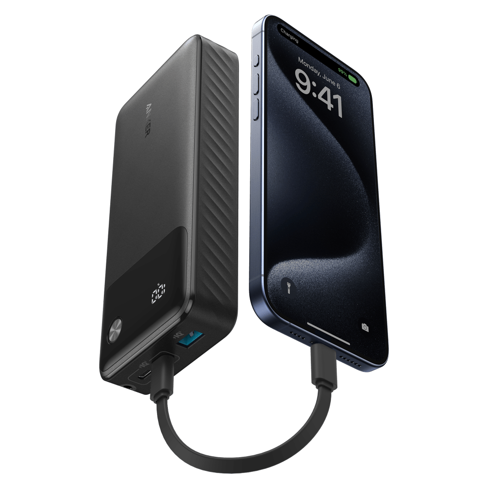 Anker Power Bank 20,000 mAH 30W with USB C to USB C Cable Black