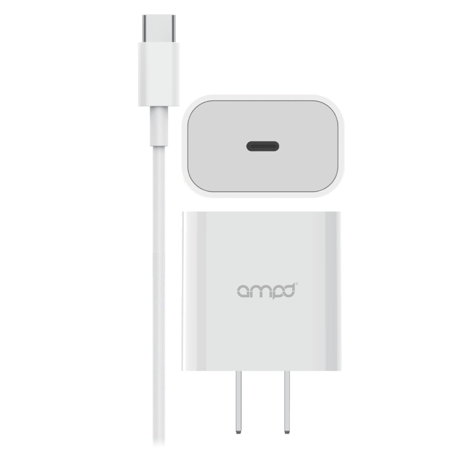 AMPD PD Fast 20W USB C Wall Charger with USB C to USB C Cable 4ft Black