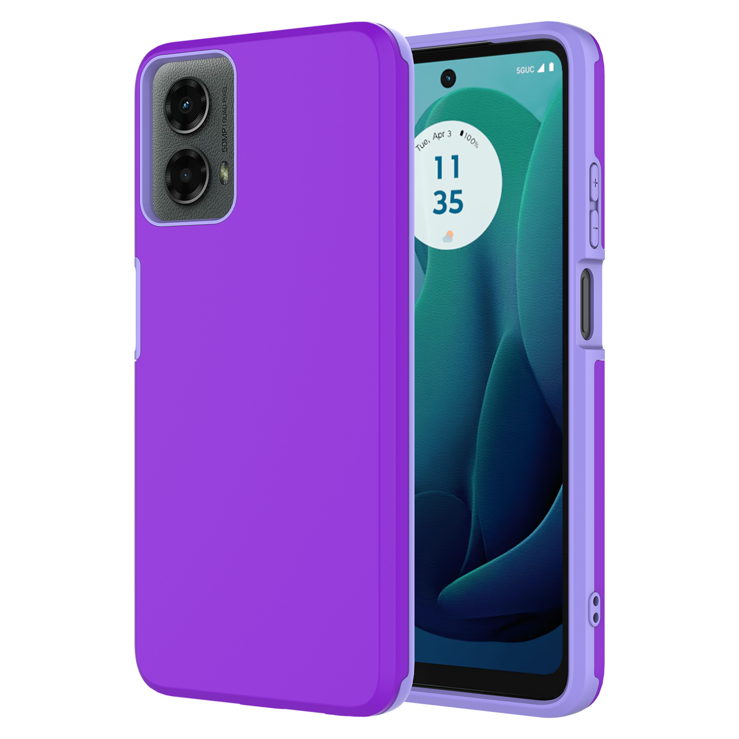 AMPD Dual Layer Soft Touch Classic Slim Case for Motorola Moto G 5G (2024) Purple