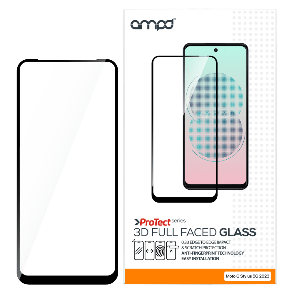 AMPD 3D Full Faced Tempered Glass for Motororla Moto G Stylus 5G (2024) Clear