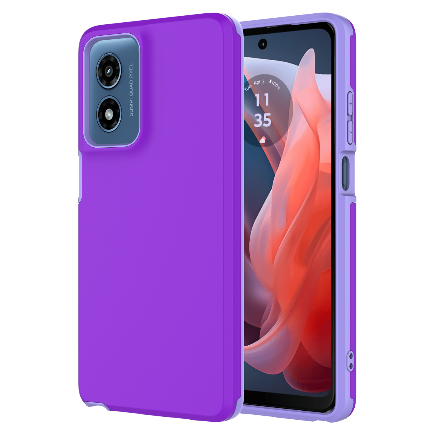 AMPD Dual Layer Soft Touch Classic Slim Case for Motorola Moto G Stylus 5G (2024) Purple