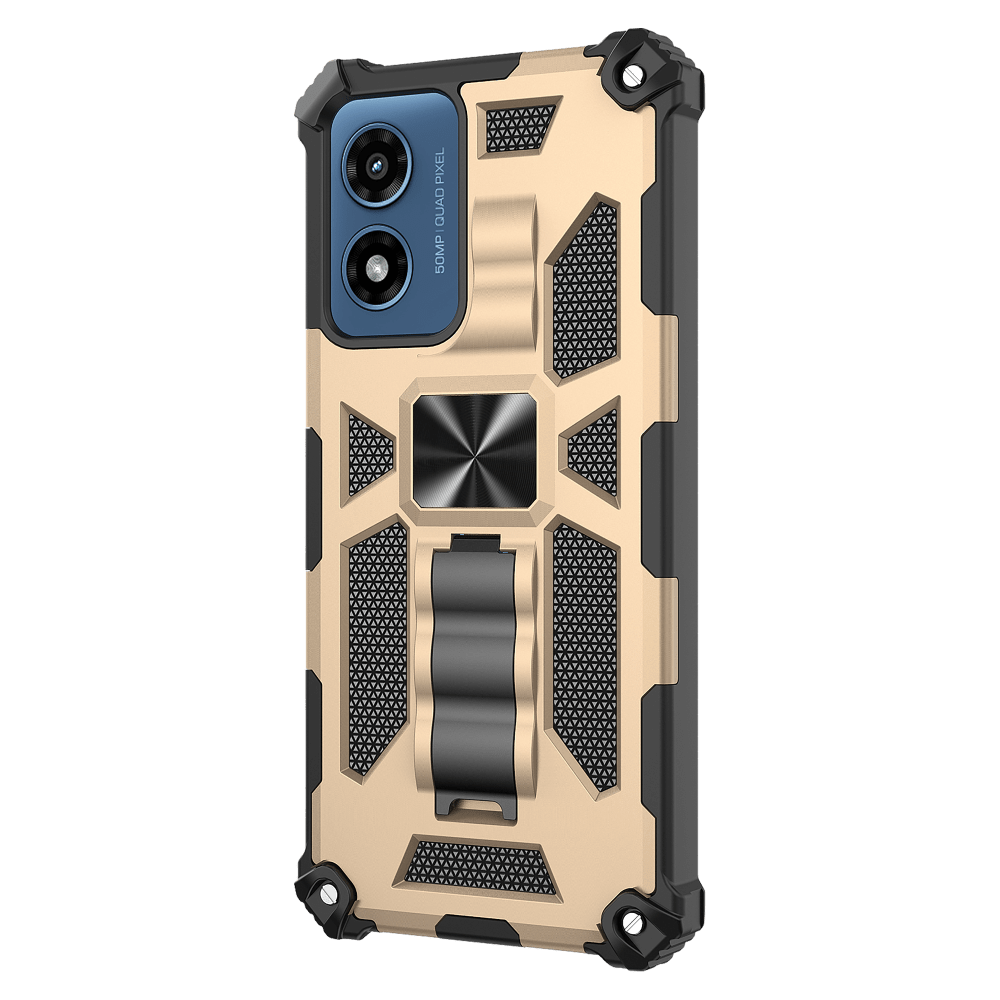 AMPD Dual Layer Kickstand Spiderweb Case for Motorola Moto G Stylus 5G (2024) Gold