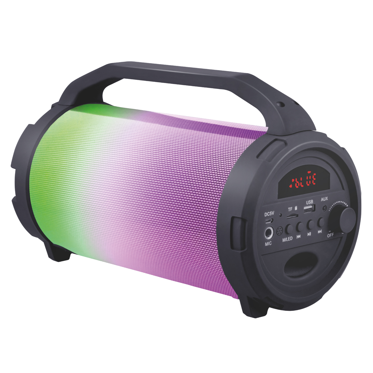 AMPD LED Light Show Bazooka Bluetooth Speaker Black