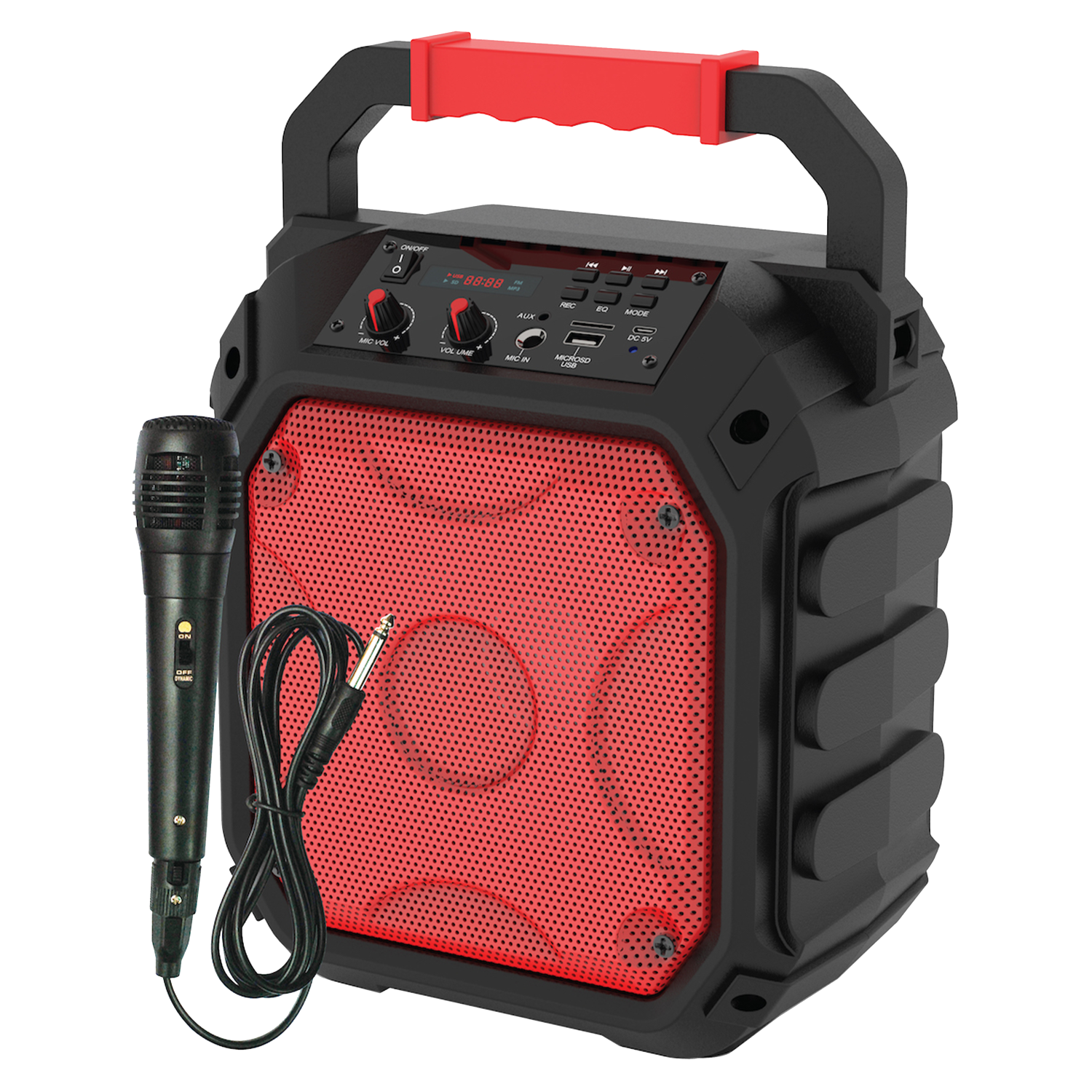 AMPD Party Cube 15W Karaoke Bluetooth Speaker Red