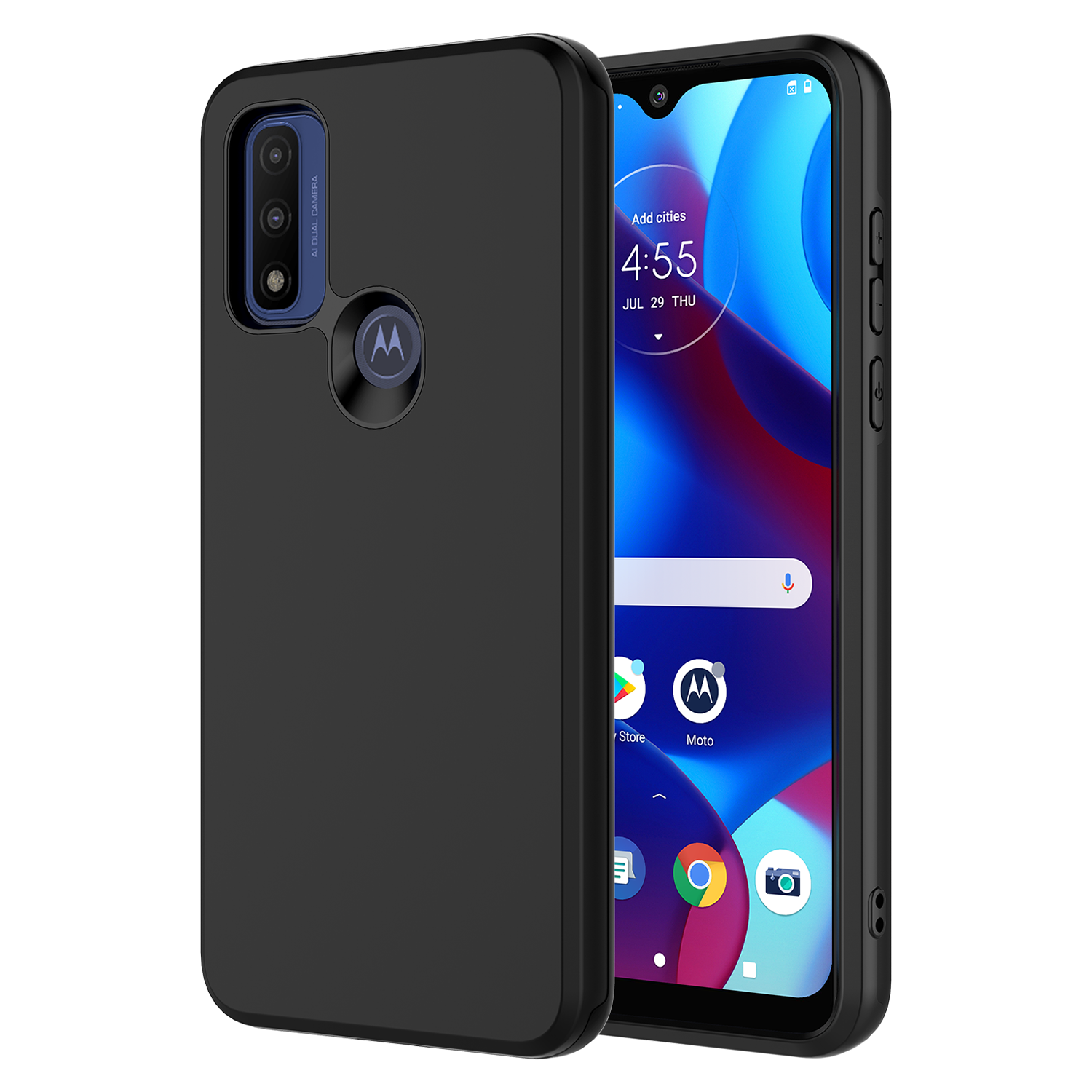 AMPD Classic Slim Dual Layer Case for Motorola Moto G Play (2023) Black