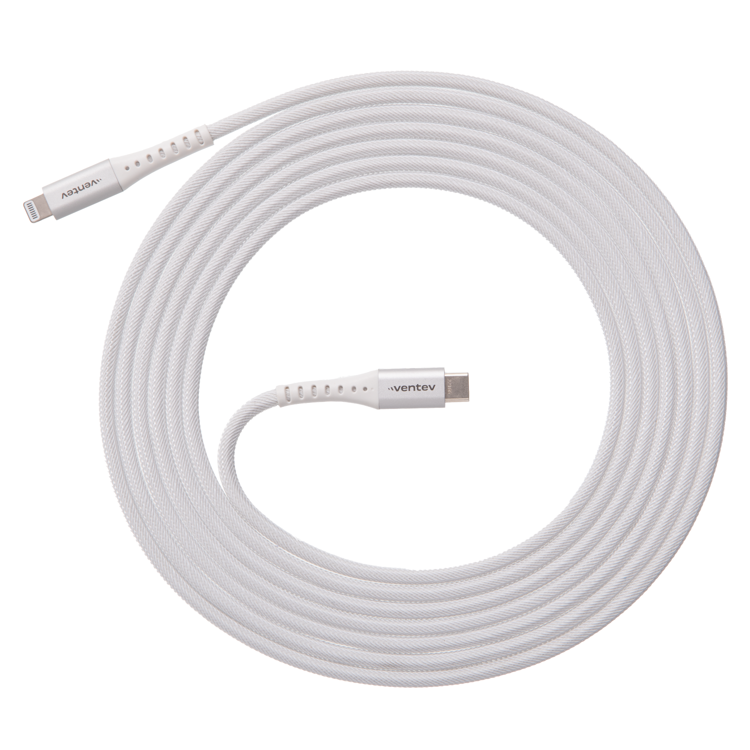 Ventev Chargesync Alloy USB C to Apple Lightning 10ft White