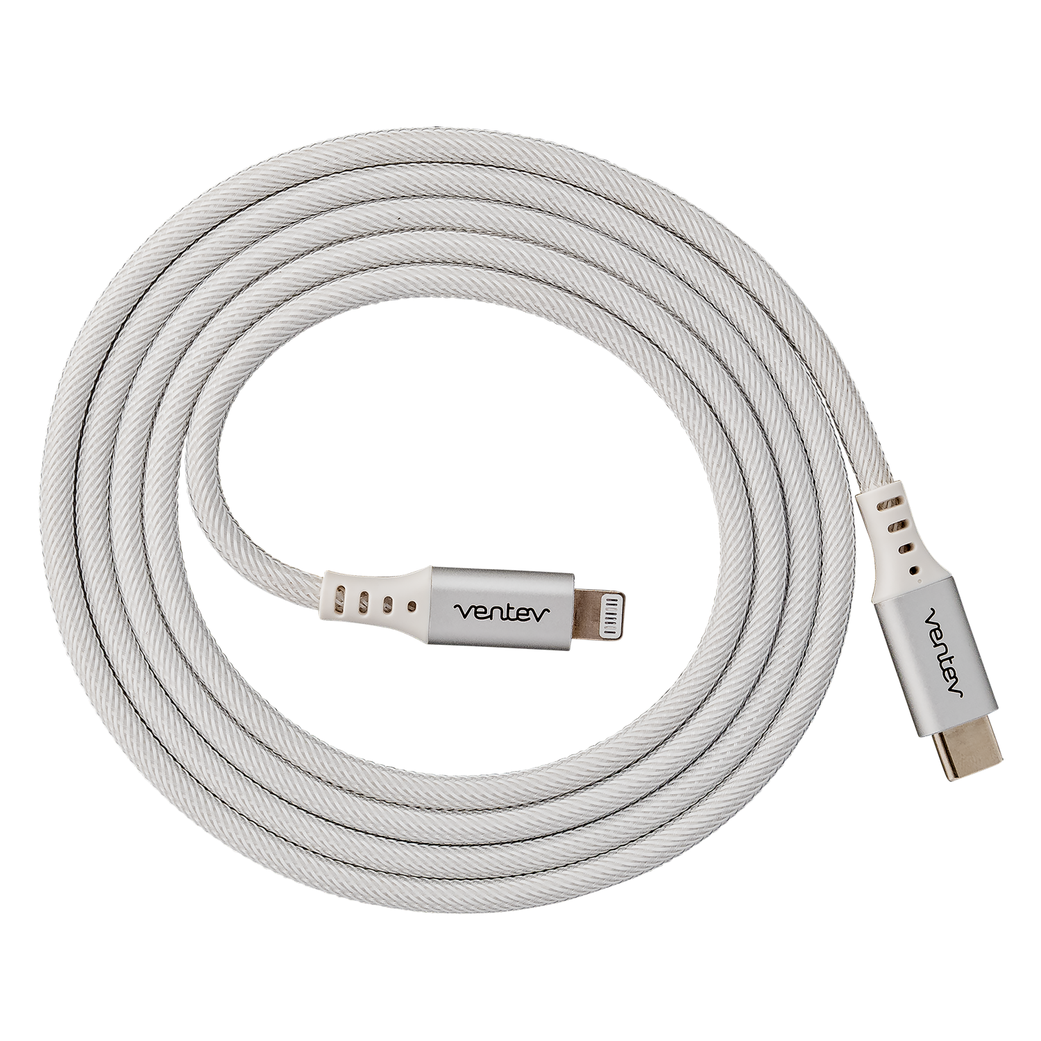 Ventev Chargesync Alloy USB C to Apple Lightning Cable 4ft White