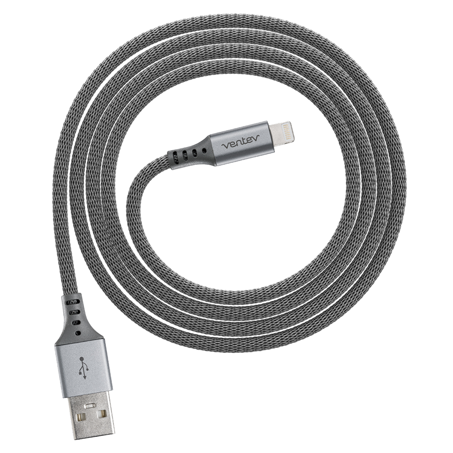 Ventev chargesync alloy USB A to Apple Lightning Cable 4ft Gray