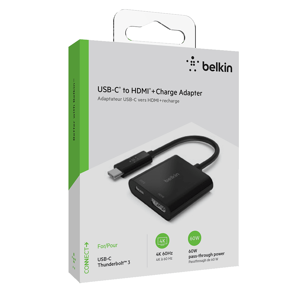 Belkin USB C to HDMI and Charge Adapter 60W Black