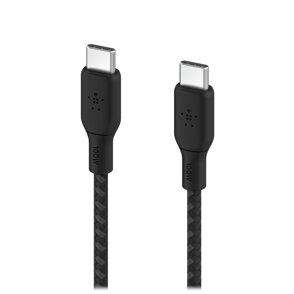 Belkin Braided 100W USB C 2.0 to USB C 2.0 Cable 2m Black