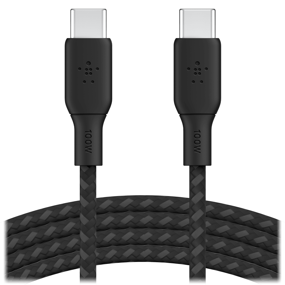 Belkin Braided 100W USB C 2.0 to USB C 2.0 Cable 2m Black