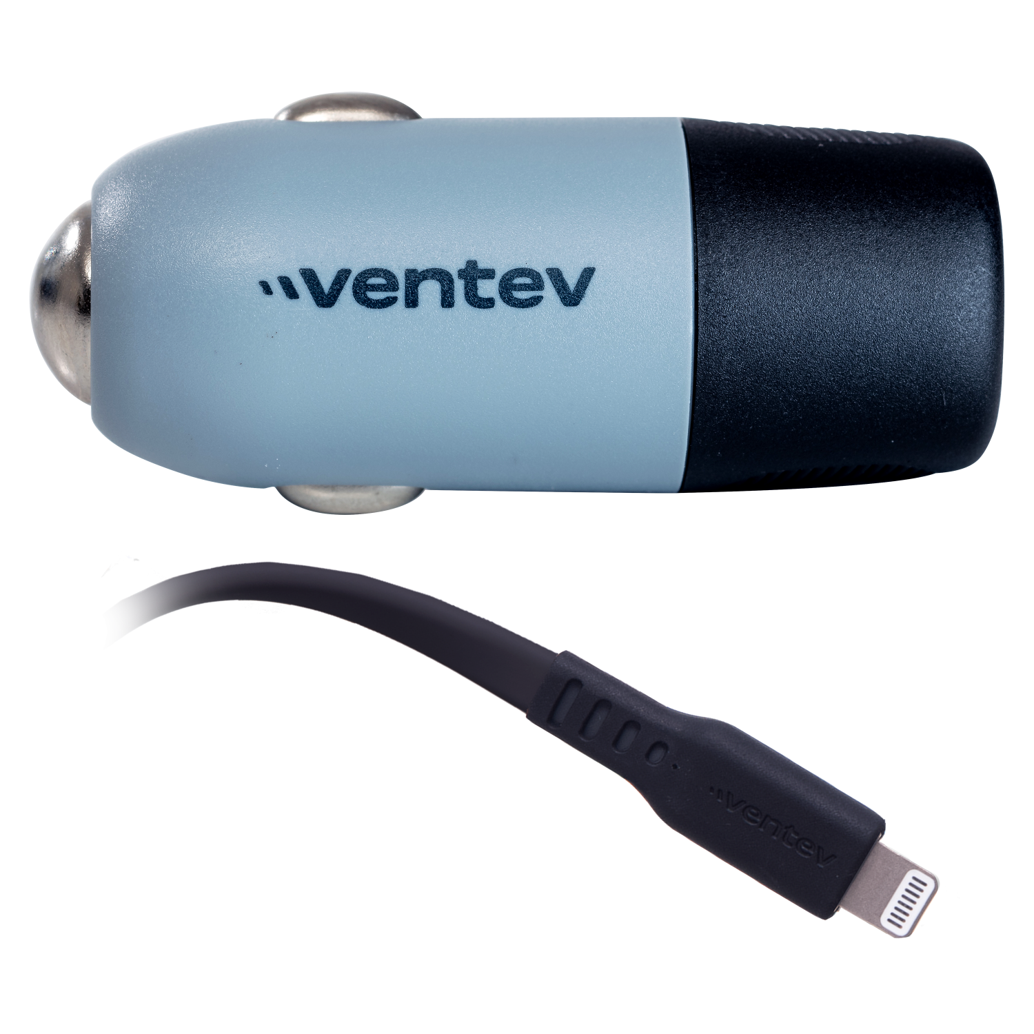 Ventev 20W USB C PD Car Charger and C to Apple Lightning Cable Gray