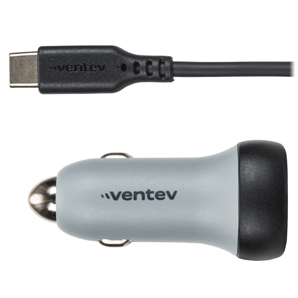 Ventev 12W USB A Car Charger w / attached 15W USB C Cord N/A