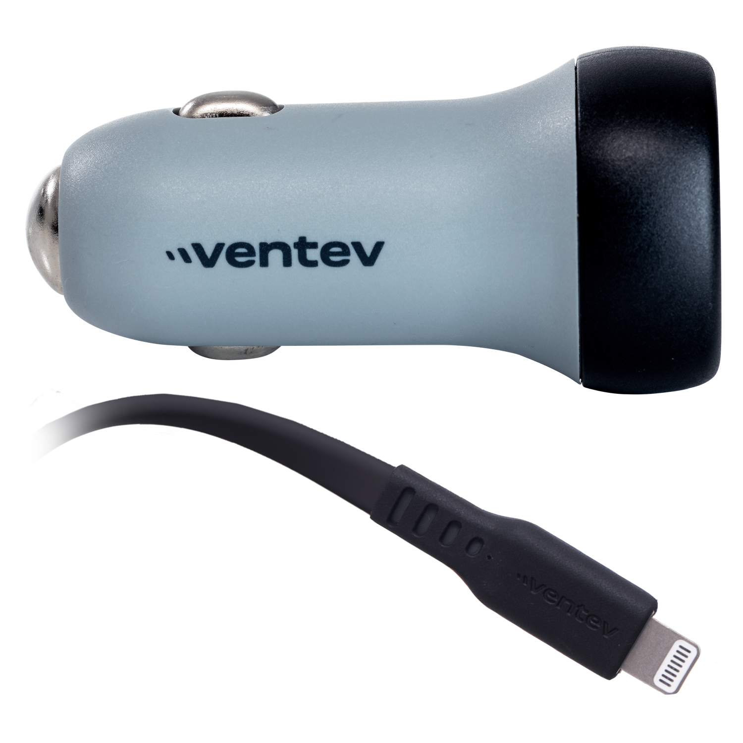 Ventev 30W USB C PPS Car Charger and USB C to Apple Lightning Cable Gray