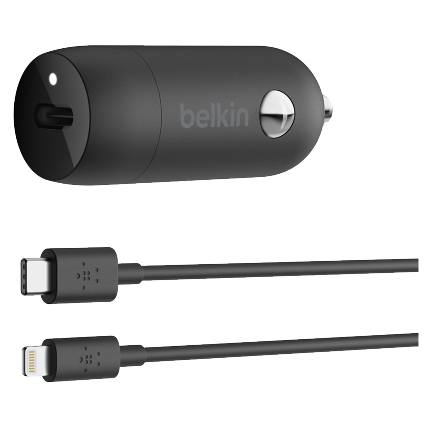 Belkin Boost Charge USB C Car Charger 20W and USB C to Apple Lightning Cable 4ft Black