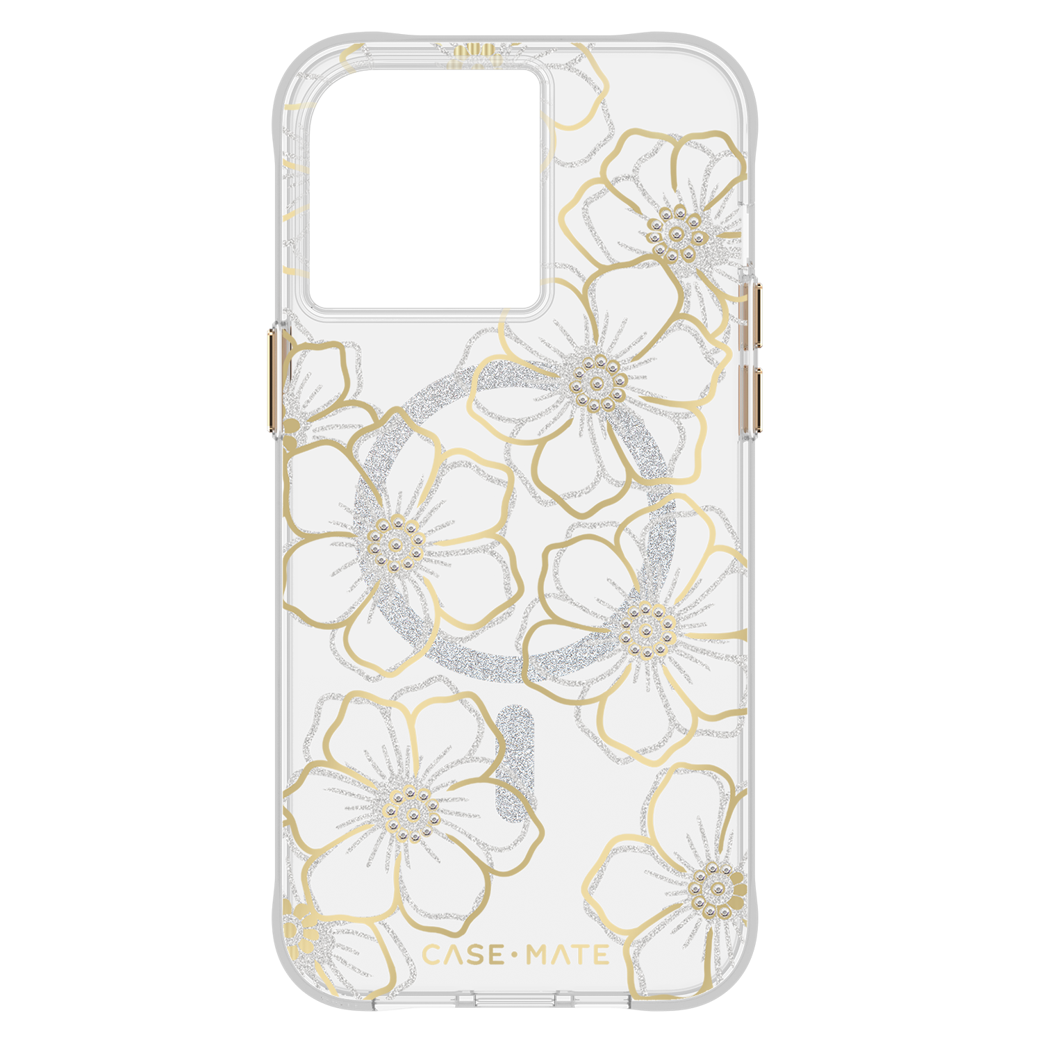 Case-Mate Floral Gems MagSafe Case for Apple iPhone 15 Pro Max Gold