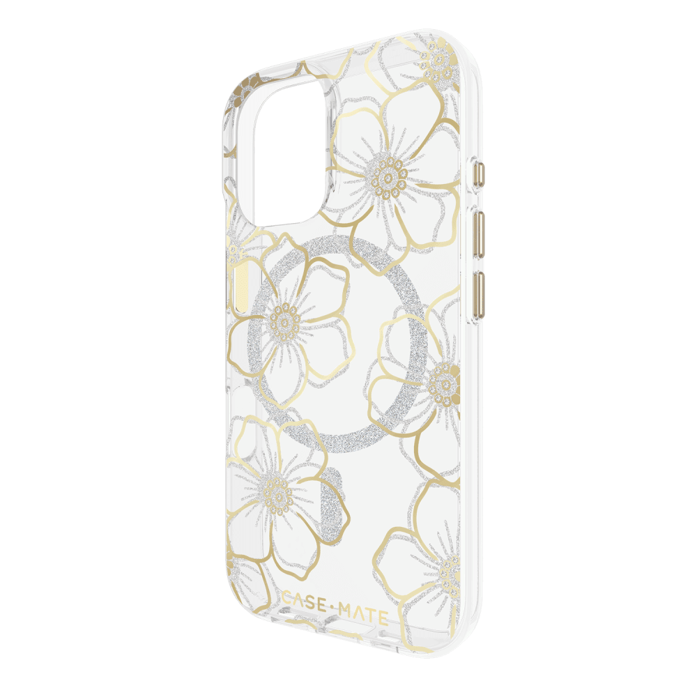 Case-Mate Floral Gems MagSafe Case for Apple IP16 Gold