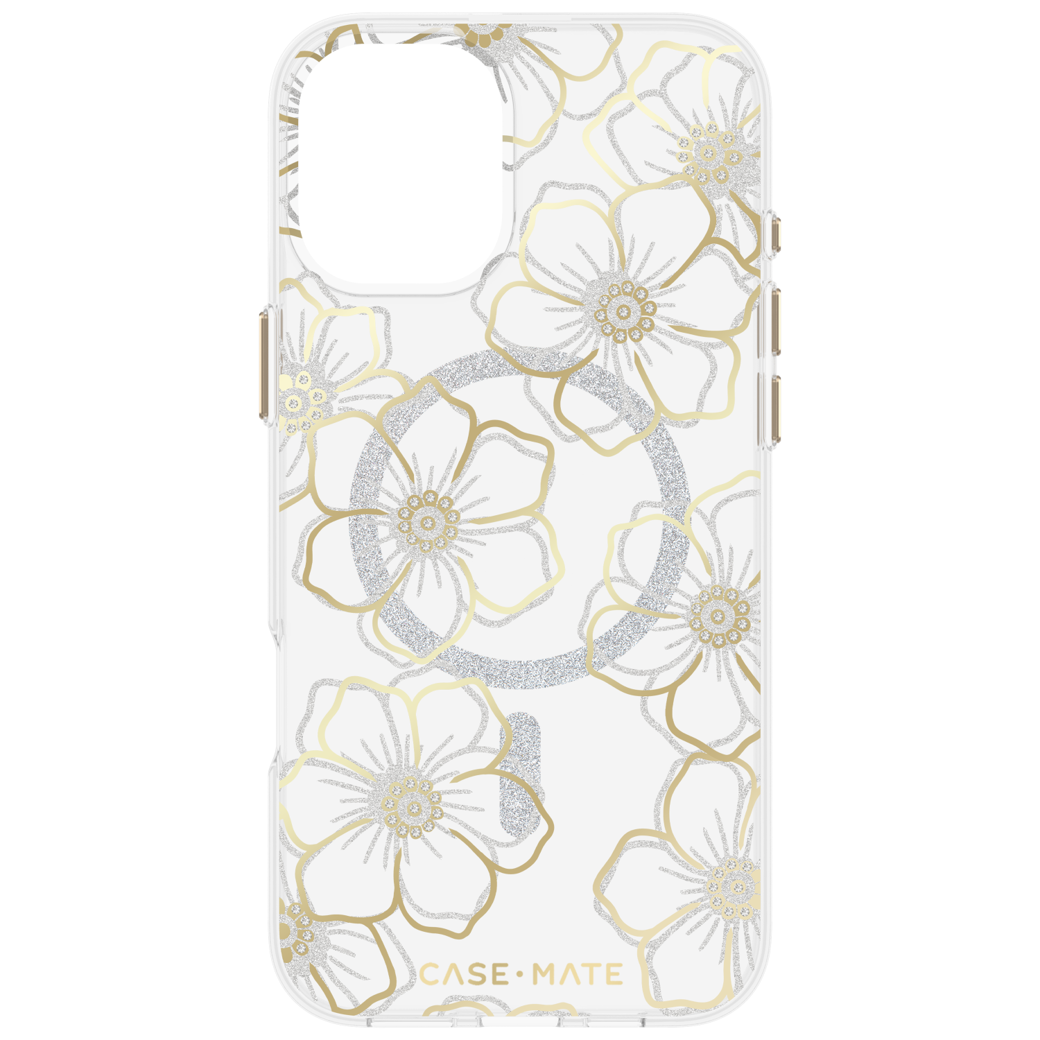 Case-Mate Floral Gems MagSafe Case for Apple IP16PLUS Gold