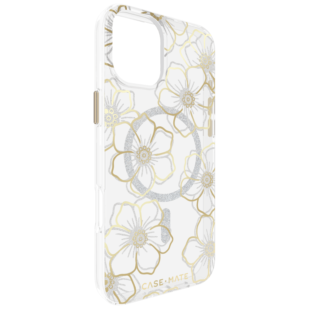 Case-Mate Floral Gems MagSafe Case for Apple IP16PLUS Gold