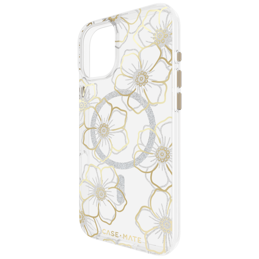 Case-Mate Floral Gems MagSafe Case for Apple IP16PLUS Gold