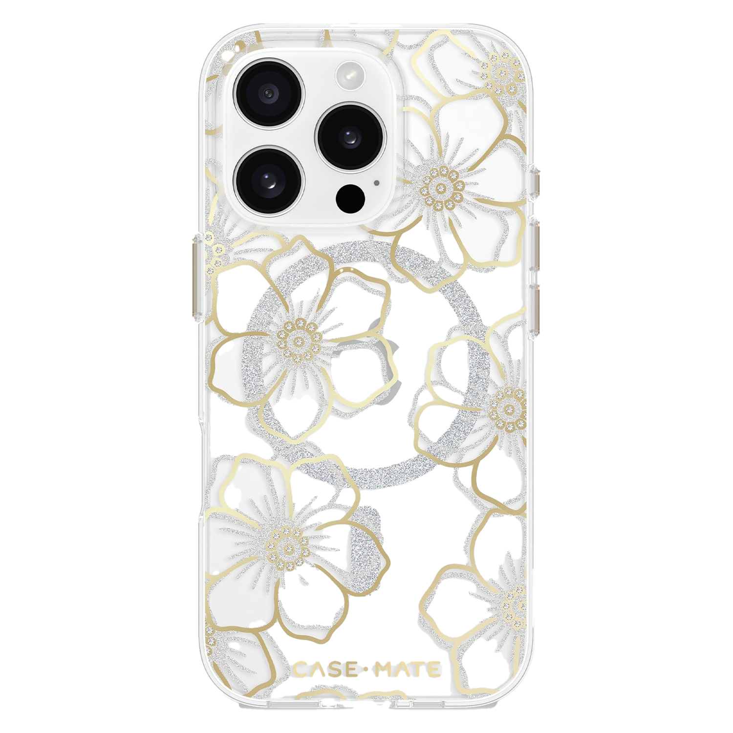 Case-Mate Floral Gems MagSafe Case for Apple IP16PRO Gold