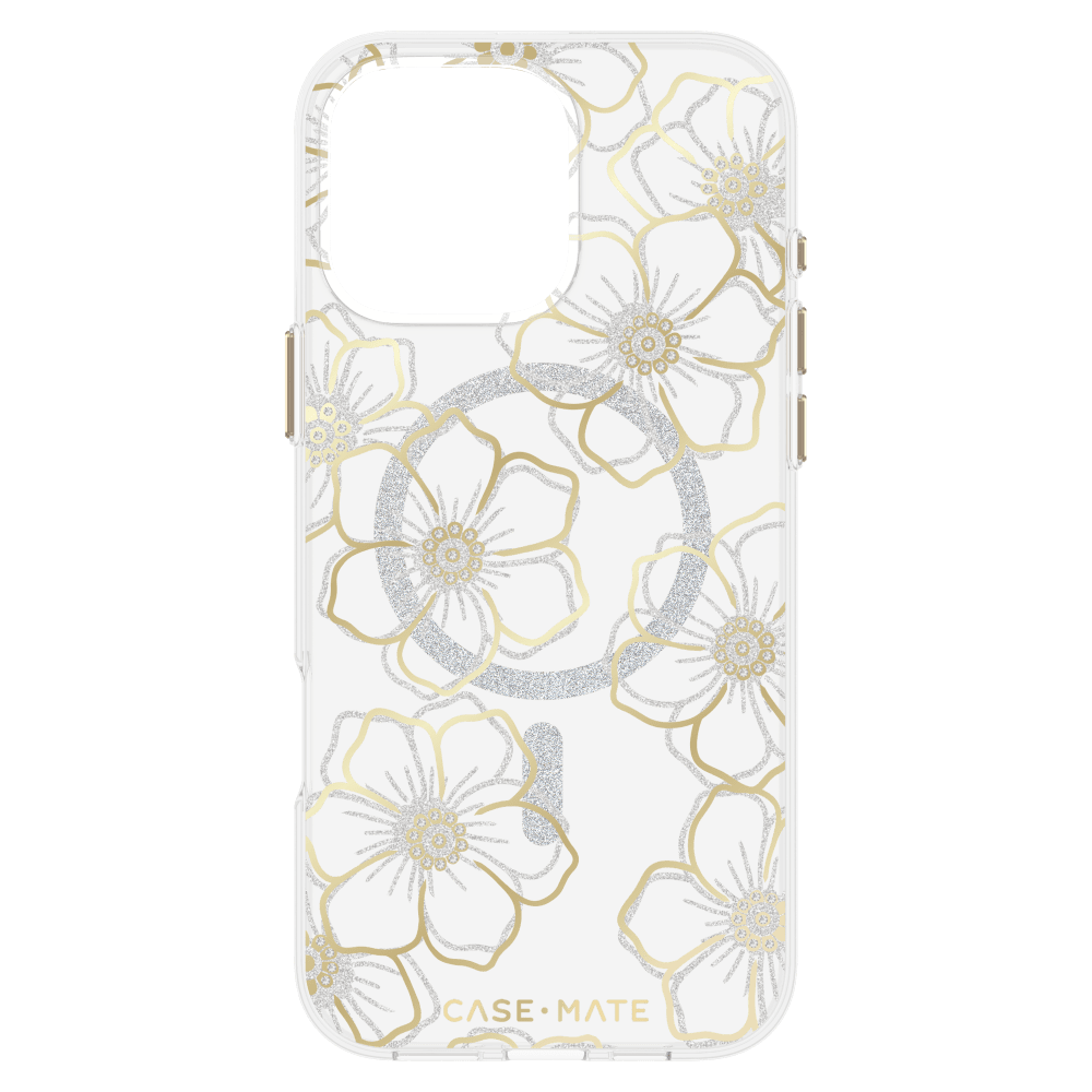 Case-Mate Floral Gems MagSafe Case for Apple IP16PROMAX Gold