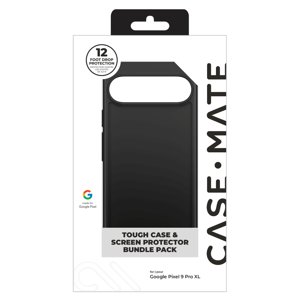 Case-Mate Protection Pack Tough Case and Glass Screen Protector for Google Pixel Pro XL 2024 Black