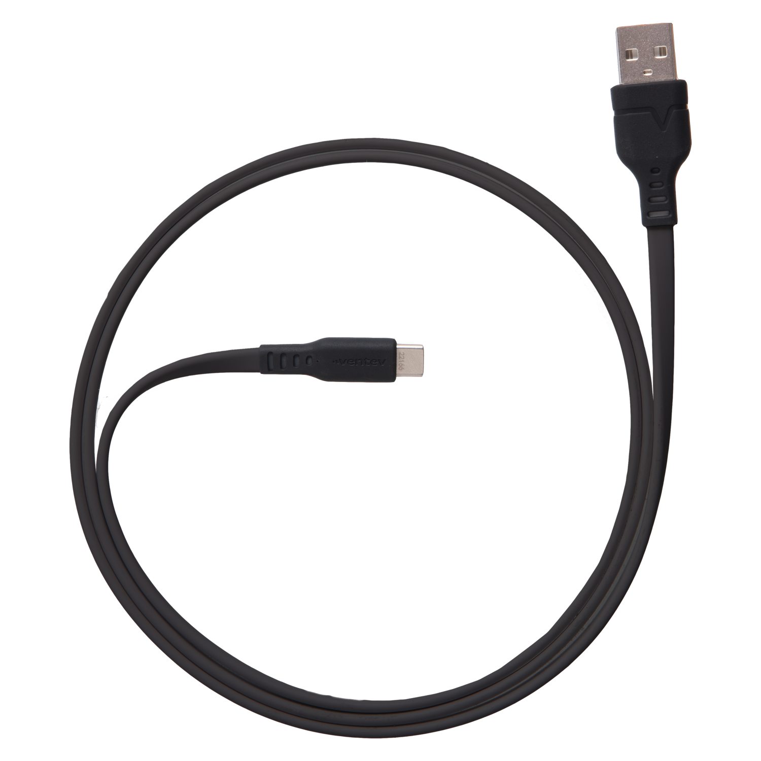 Ventev Chargesync Flat USB A to USB C Cable 3.3ft Black