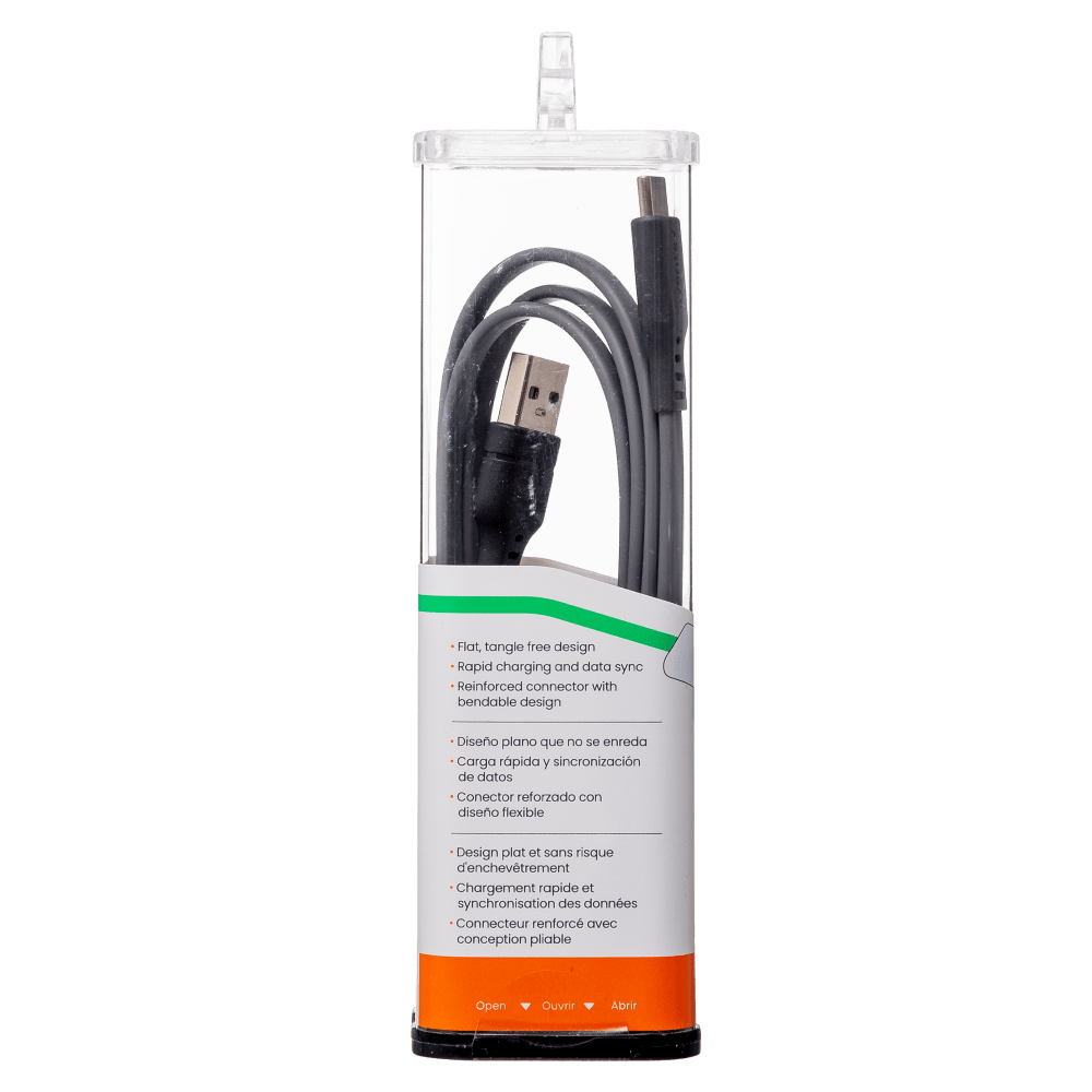 Ventev Chargesync Flat USB A to USB C Cable 3.3ft