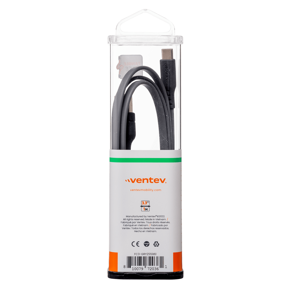 Ventev Chargesync Flat USB A to USB C Cable 3.3ft