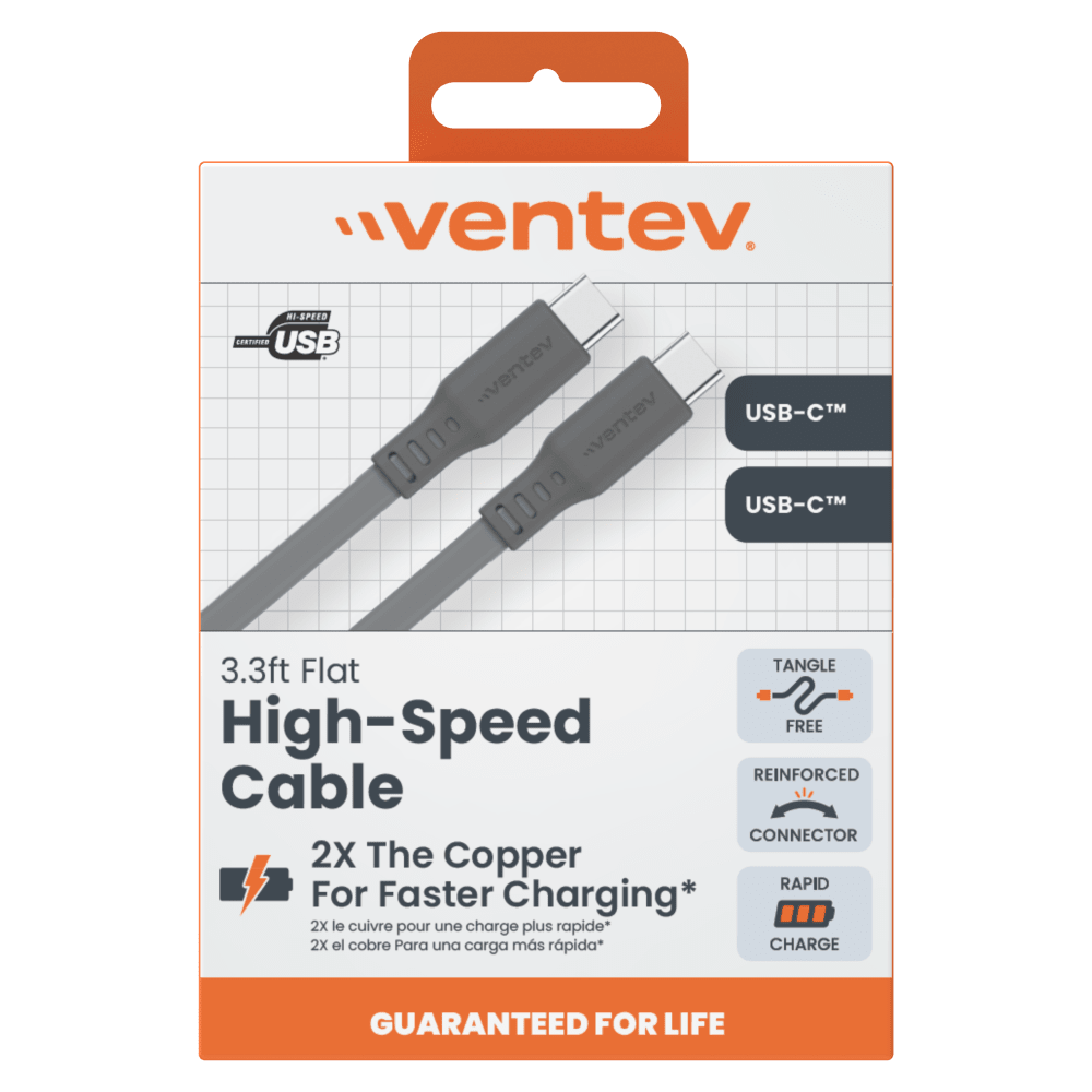 Ventev Chargesync Flat USB C to USB C 3.3ft