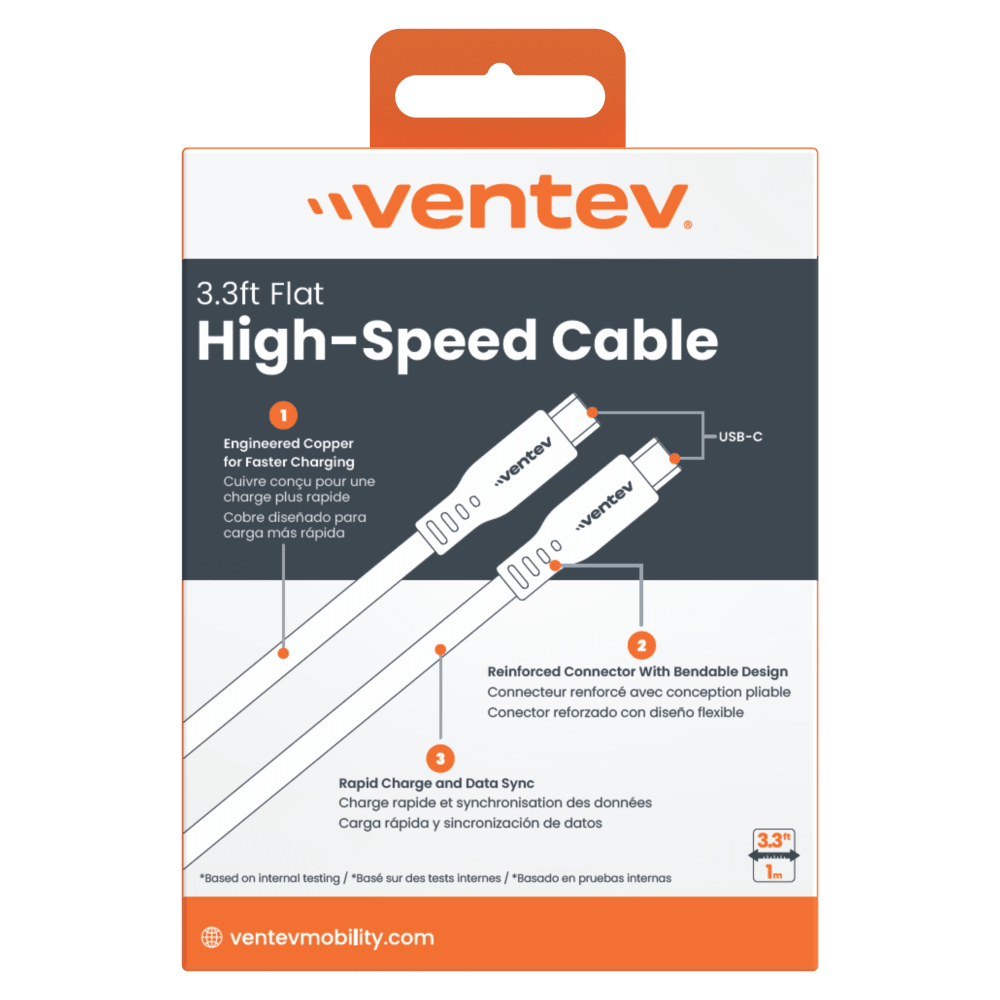 Ventev Chargesync Flat USB C to USB C 3.3ft