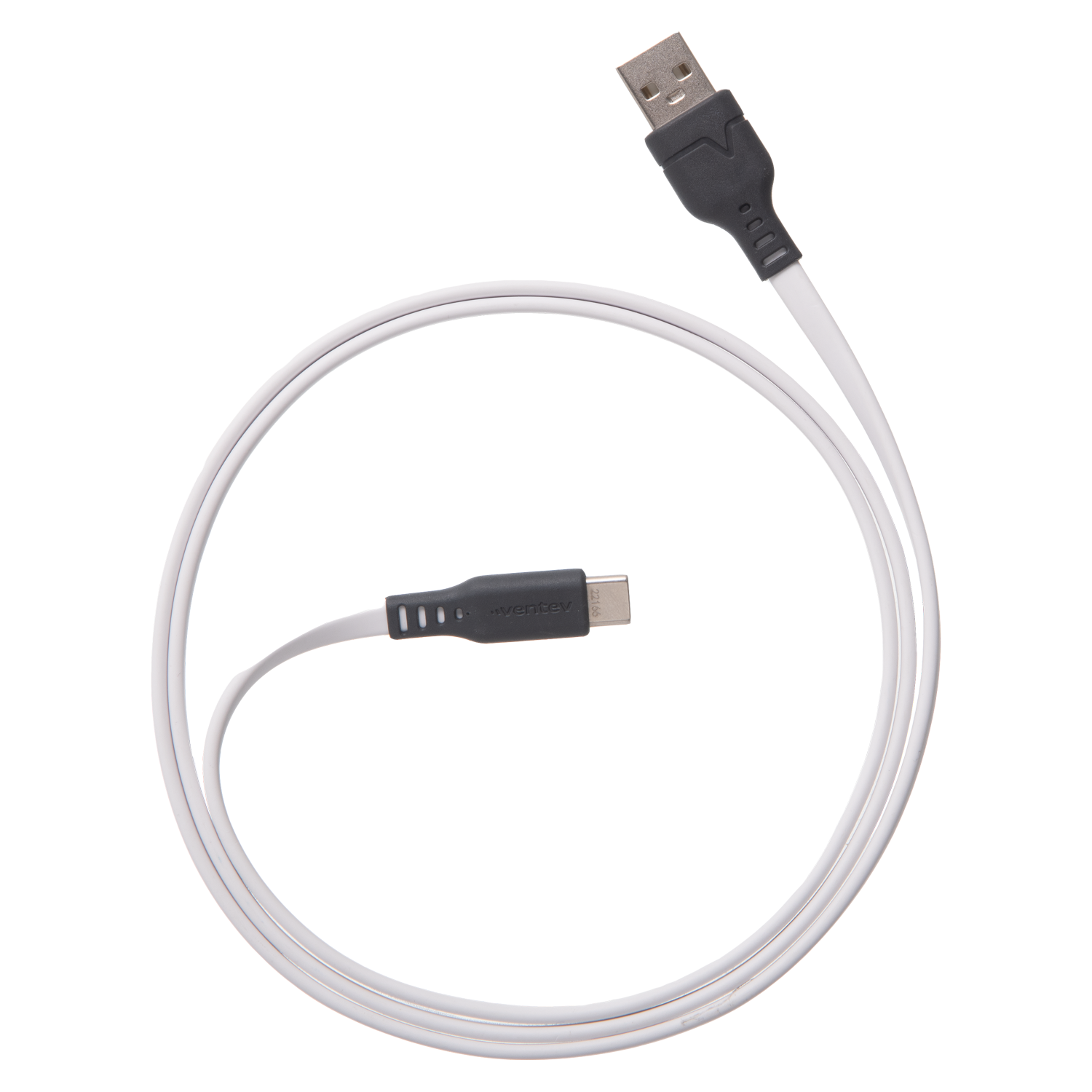 Ventev Chargesync Flat USB A to USB C Cable 3.3ft White