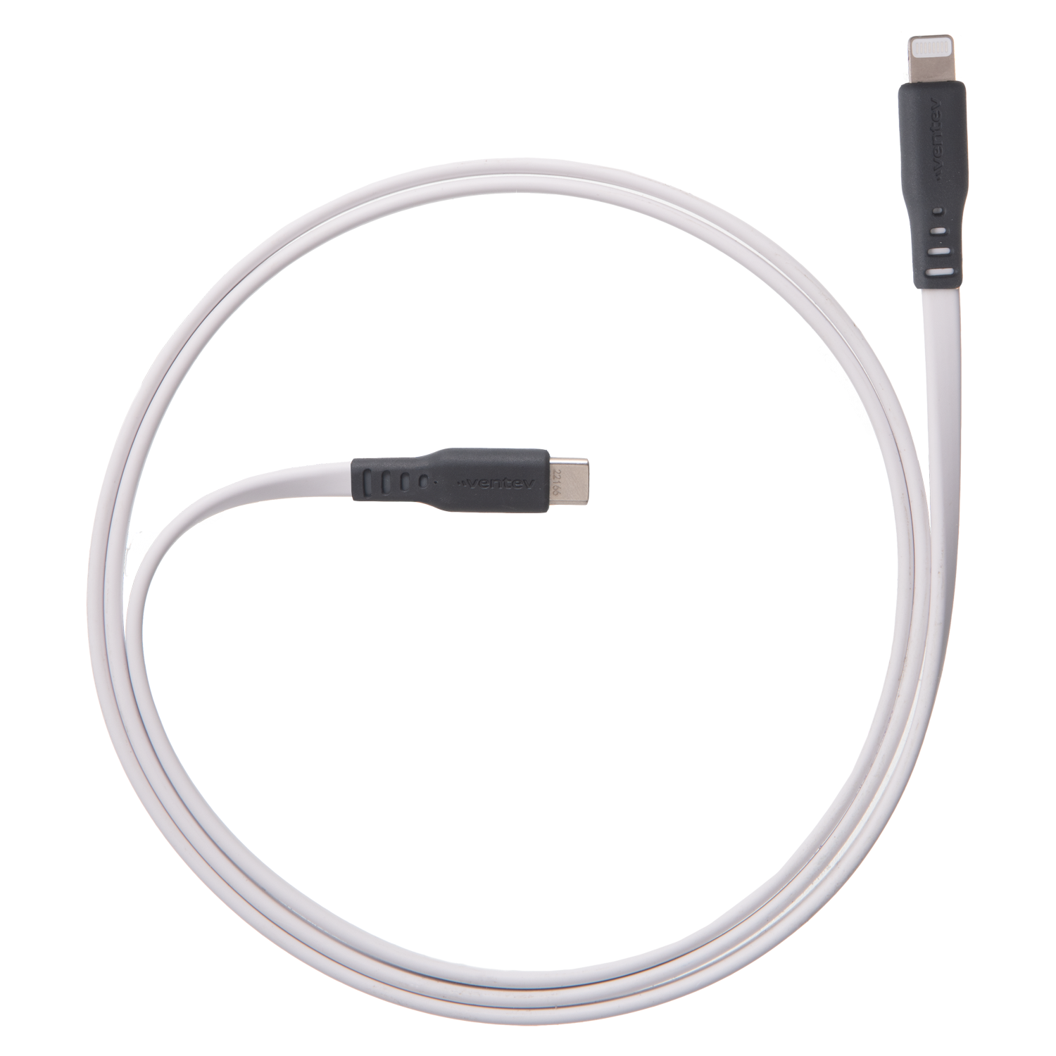 Ventev Chargesync Flat USB C to Apple Lightning 3.3ft White