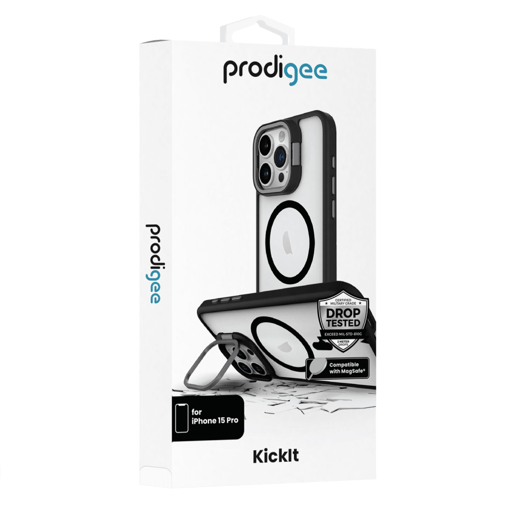 prodigee KickIt Case for Apple iPhone 15 Pro Black