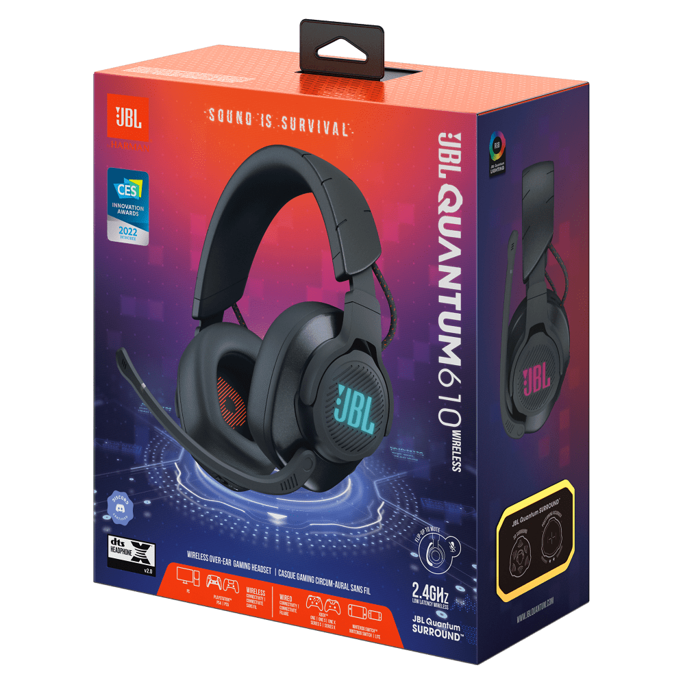 JBL Quantum 610 Wireless Bluetooth Over Ear Gaming Headset Black