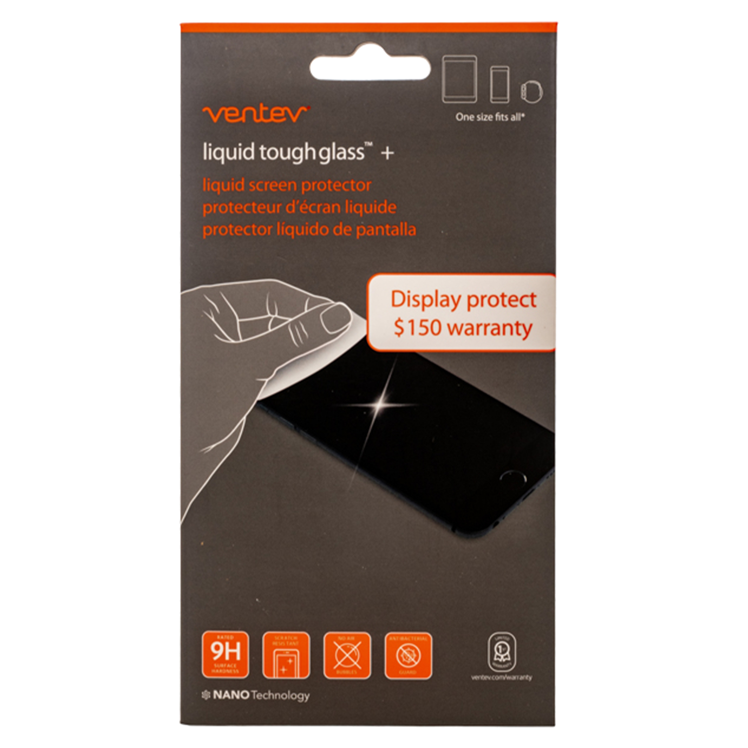 Ventev liquid toughglass plus Screen Protection $150 Clear