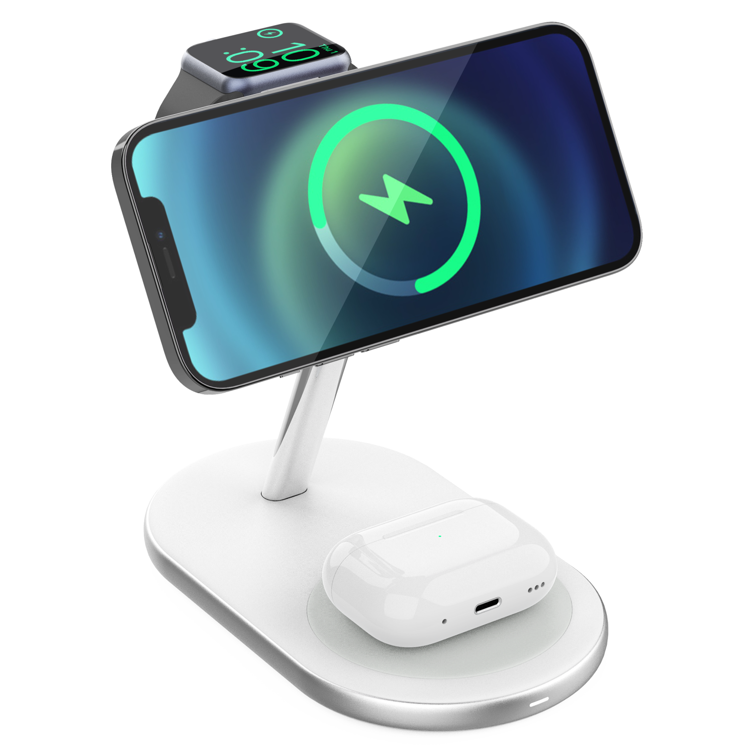 Ventev 15W ULTRAFAST 3 in 1 Wireless Charging Stand White