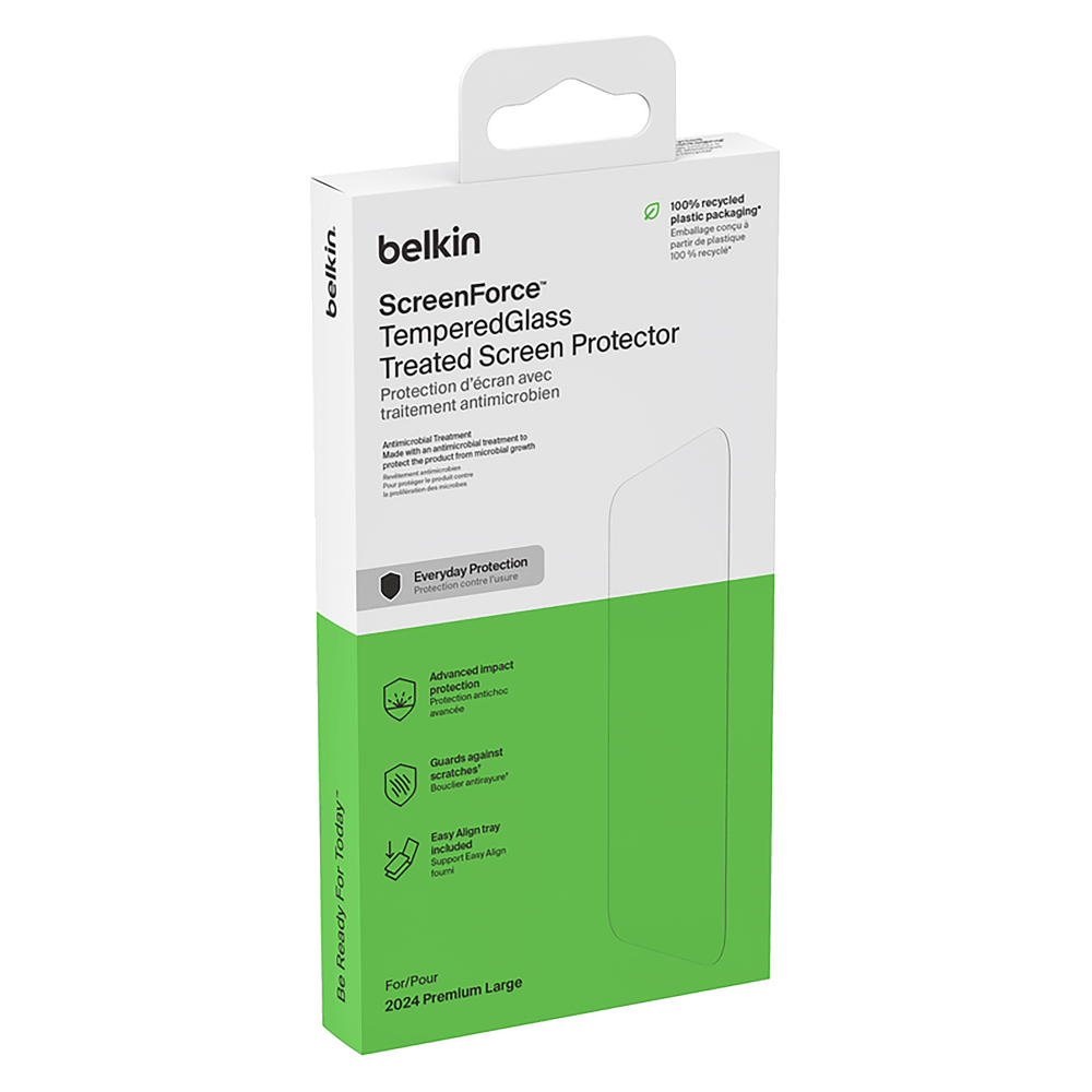 Belkin Glass Screen Protector with EZ Tray for Apple IP16PROMAX Clear